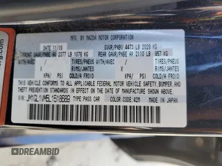 2020 Mazda 6 Touring with VIN JM1GL1VM5L1518689, listed as a Copart auction lot 49400115 with 66,445 mi miles and Salvage Title. Bid and sale history available at carsss.com. Image 12.