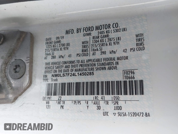 2020 Ford Transit Connect XLT с VIN NM0LS7F24L1450285, выставлен на аукционе IAAI как лот 42590214 с пробегом 84 378 миль миль и . История ставок и продаж доступна на DreamBid. Изображение 9.