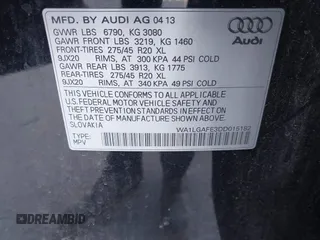 2013 Audi Q7 3.0T Premium Plus with VIN WA1LGAFE3DD015182, listed as a IAAI auction lot 42047442 with 113,003 mi miles. Bid and sale history available at carsss.com. Image 9.
