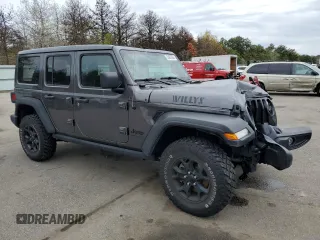 2022 Jeep Wrangler Unlimited Willys with VIN 1C4HJXDM6NW135462, listed as a Copart auction lot 53467564 with 22,028 mi miles and Non Repairable. Bid and sale history available at DreamBid. Image 4.