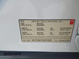 2016 Tesla Model S 70 z VIN 5YJSA1E13GF129925, wystawiony jako IAAI lot #42568012 z przebiegiem 109 195 mil mil oraz . Historia ofert i sprzedaży dostępna na DreamBid. Obrazek 9.
