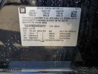 2017 Chevrolet Silverado 1500 LT with VIN 1GCVKREC5HZ338721, listed as a Copart auction lot 47854125 with 0 mi miles and Salvage Title. Bid and sale history available at carsss.com. Image 14.