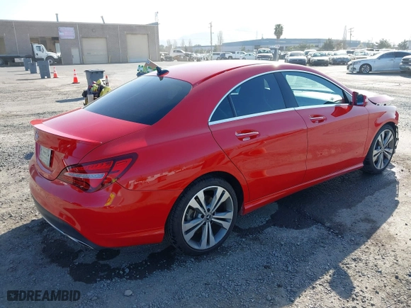2018 Mercedes-Benz CLA with VIN WDDSJ4EBXJN576793, listed as a IAAI auction lot 41989171 with 49,568 mi miles. Bid and sale history available at carsss.com. Image 4.