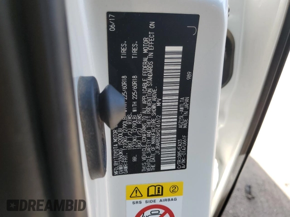 2017 Lexus NX 200t with VIN JTJBARBZ6H2141612, listed as a Copart auction lot 58217825 with 163,914 mi miles and Salvage title. Bid and sale history available at DreamBid. Image 14.