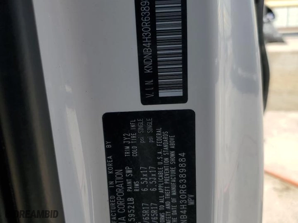 2024 Kia Carnival LX with VIN KNDNB4H30R6389884, listed as a Copart auction lot 72525184 with 21,285 mi miles and Salvage Title. Bid and sale history available at carsss.com. Image 14.