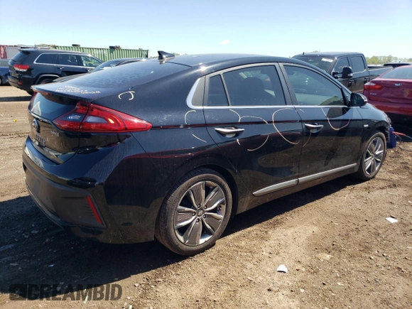 2018 Hyundai Ioniq Limited with VIN KMHC05LC5JU067134, listed as a Copart auction lot 57309375 with 105,242 mi miles and Salvage title. Bid and sale history available at DreamBid. Image 3.