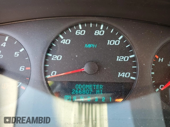 2010 Chevrolet Impala LS with VIN 2G1WA5EK6A1119765, listed as a Copart auction lot 50019595 with 266,807 mi miles and Salvage Title. Bid and sale history available at DreamBid. Image 9.