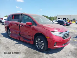 2024 Honda Odyssey EX-L z VIN 5FNRL6H67RB012753, wystawiony jako IAAI lot #42216203 z przebiegiem 5 231 mil mil oraz . Historia ofert i sprzedaży dostępna na DreamBid. Obrazek 1.
