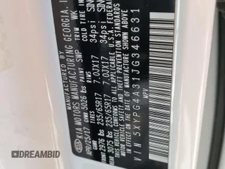 2018 Kia Sorento L with VIN 5XYPG4A31JG346631, listed as a Copart auction lot 50073165 with 126,182 mi miles and Clean Title. Bid and sale history available at carsss.com. Image 13.