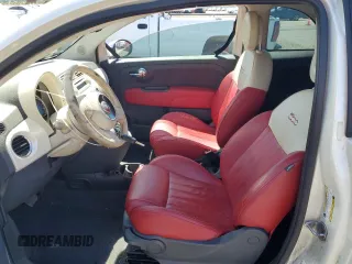 2013 FIAT 500 Lounge with VIN 3C3CFFER9DT744019, listed as a Copart auction lot 63481055 with 49,869 mi miles and Salvage title. Bid and sale history available at DreamBid. Image 7.