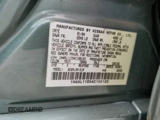 2004 Nissan Altima S with VIN 1N4AL11D54C195123, listed as a Copart auction lot 55023245 with 172,729 mi miles and Salvage title. Bid and sale history available at DreamBid. Image 12.