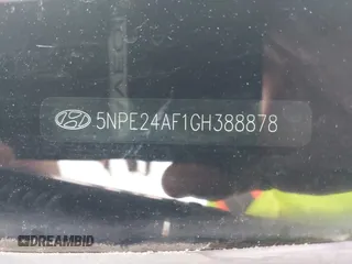 2016 Hyundai Sonata SE with VIN 5NPE24AF1GH388878, listed as a IAAI auction lot 39442510 with 158,111 mi miles and . Bid and sale history available at carsss.com. Image 9.