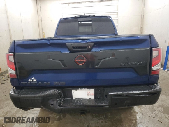 2024 Nissan Titan SV with VIN 1N6AA1FB2RN104714, listed as a Copart auction lot 56576955 with 25,800 mi miles and Salvage title. Bid and sale history available at DreamBid. Image 6.