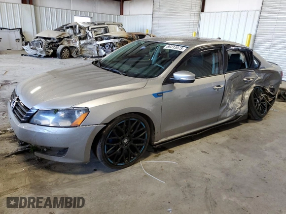 2013 Volkswagen Passat Wolfsburg Edition with VIN 1VWAP7A3XDC009100, listed as a Copart auction lot 89315075 with 143,125 mi miles and Salvage Title. Bid and sale history available at carsss.com. Image 1.