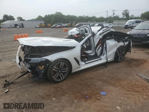 2021 BMW 8 Series with VIN WBAFY4C05MCG12088, listed as a Copart auction lot 61448624 with Not provided miles and Salvage title. Bid and sale history available at DreamBid. Image 1.