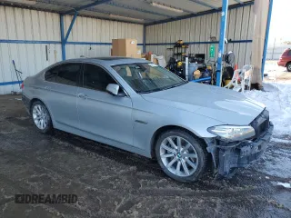 2015 BMW 5 Series 535d xDrive with VIN WBAFV3C50FD686494, listed as a Copart auction lot 45601615 with 128,181 mi miles and Salvage title. Bid and sale history available at DreamBid. Image 4.