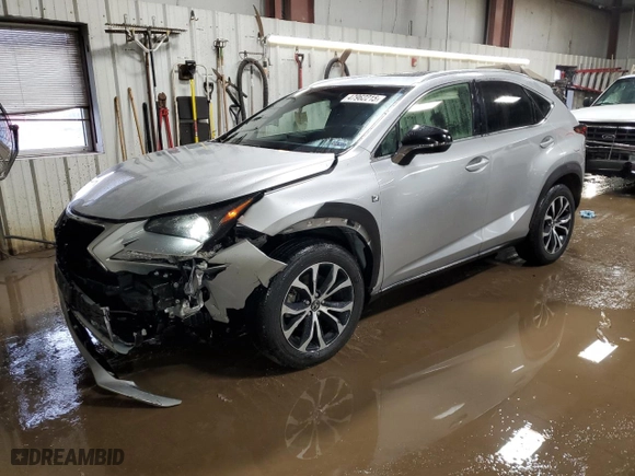 2015 Lexus NX 200t with VIN JTJBARBZ3F2000218, listed as a Copart auction lot 47962215 with 116,371 mi miles and Salvage Title. Bid and sale history available at carsss.com. Image 1.