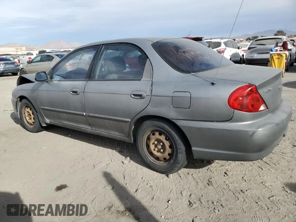 2003 Kia Spectra with VIN KNAFB121935265035, listed as a Copart auction lot 86407934 with 201,586 mi miles and Salvage Title. Bid and sale history available at DreamBid. Image 2.