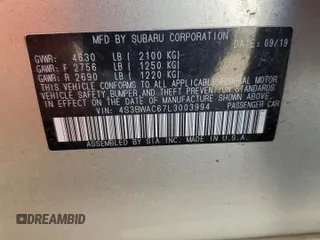 2020 Subaru Legacy Premium z VIN 4S3BWAC67L3003994, wystawiony jako Copart lot #52304395 z przebiegiem 84 484 mil mil oraz Szkody całkowita. Historia ofert i sprzedaży dostępna na DreamBid. Obrazek 14.