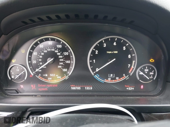 2015 BMW 5 Series 535i with VIN WBA5B1C56FG126888, listed as a IAAI auction lot 41722011 with 168,785 mi miles and . Bid and sale history available at carsss.com. Image 7.