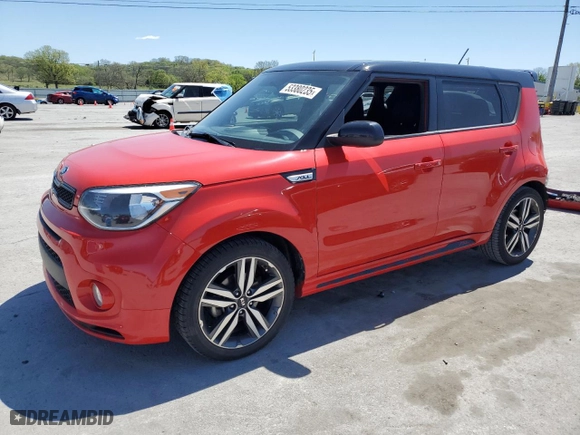 2019 Kia Soul + with VIN KNDJP3A54K7666882, listed as a Copart auction lot 53380235 with 91,946 mi miles and Salvage Title. Bid and sale history available at carsss.com. Image 1.