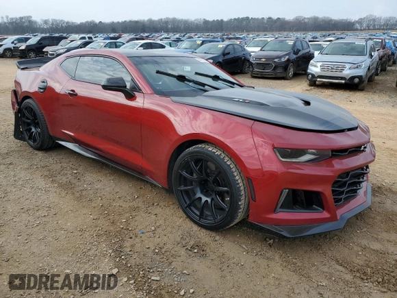 2018 Chevrolet Camaro ZL1 with VIN 1G1FJ1R60J0149068, listed as a Copart auction lot 44157975 with 60,385 mi miles and Salvage Title. Bid and sale history available at DreamBid. Image 4.