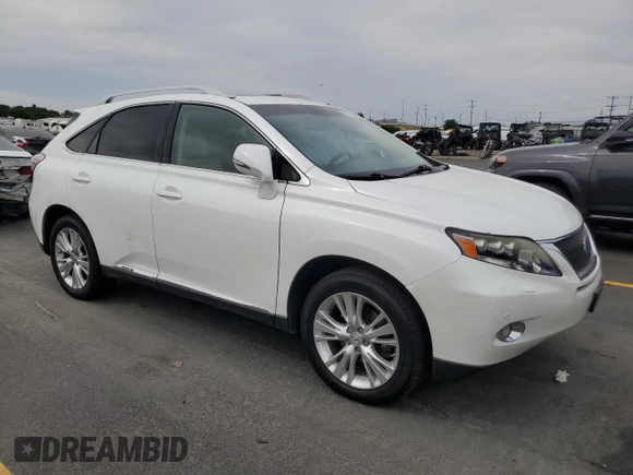 2010 Lexus RX 450h with VIN JTJBC1BA9A2404669, listed as a Copart auction lot 60705955 with 139,210 mi miles and Salvage title. Bid and sale history available at DreamBid. Image 4.
