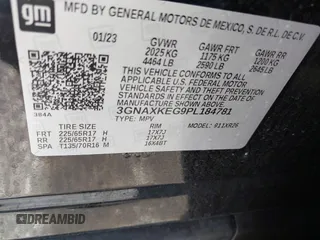 2023 Chevrolet Equinox LT with VIN 3GNAXKEG9PL184781, listed as a IAAI auction lot 42552163 with 42,970 mi miles and . Bid and sale history available at DreamBid. Image 9.