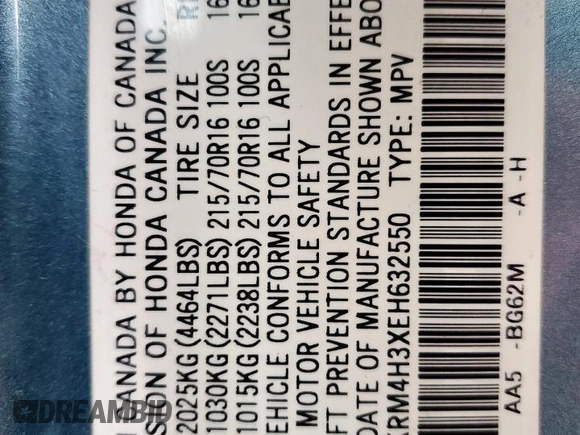 2014 Honda CR-V LX with VIN 2HKRM4H3XEH632550, listed as a Copart auction lot 51517425 with 135,741 mi miles and Salvage Title. Bid and sale history available at carsss.com. Image 14.