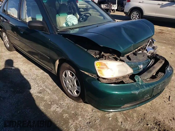 2001 Honda Civic DX with VIN 2HGES16231H525518, listed as a Copart auction lot 80612734 with 185,661 mi miles and Salvage Title. Bid and sale history available at carsss.com. Image 11.