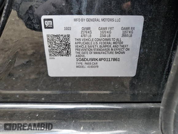2023 Cadillac CT5 Sport z VIN 1G6DU5RK4P0117861, wystawiony jako Copart lot #53047405 z przebiegiem 29 650 mil mil oraz Szkoda całkowita • Salvage title. Historia ofert i sprzedaży dostępna na DreamBid. Obrazek 14.