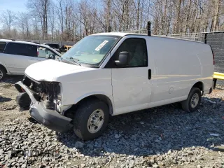2017 Chevrolet Express Cargo Van with VIN 1GCWGAFF8H1116298, listed as a Copart auction lot 46110435 with 91,602 mi miles and Salvage Title. Bid and sale history available at carsss.com. Image 1.