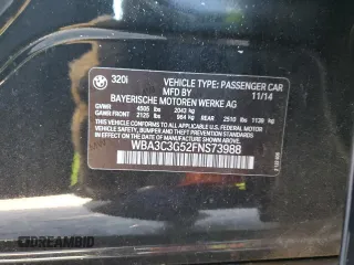 2015 BMW 3 Series 320i xDrive with VIN WBA3C3G52FNS73988, listed as a Copart auction lot 45341345 with Not Provided miles and Clean Title. Bid and sale history available at carsss.com. Image 12.
