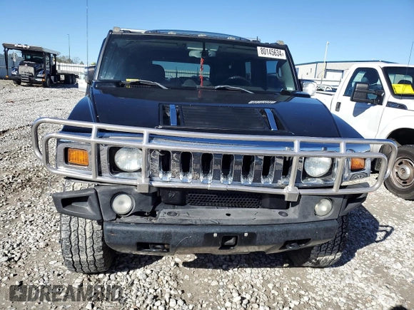 2005 Hummer H2 SUV with VIN 5GRGN23U05H123413, listed as a Copart auction lot 80145634 with 0 mi miles and Salvage Title. Bid and sale history available at carsss.com. Image 5.