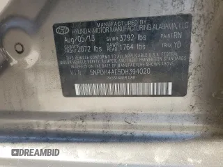 2013 Hyundai Elantra GLS with VIN 5NPDH4AE5DH394020, listed as a Copart auction lot 62685435 with 142,831 mi miles and Clean title. Bid and sale history available at DreamBid. Image 12.