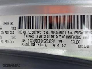 2010 Dodge Ram 1500 SLT with VIN 1D7RB1CT5AS203992, listed as a IAAI auction lot 41931671 with 122,831 mi miles. Bid and sale history available at carsss.com. Image 9.