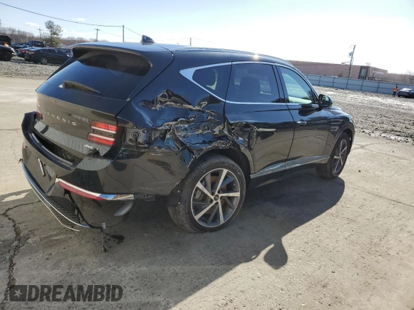 2025 Genesis GV80 z VIN KMUHDESC9SU214604, wystawiony jako Copart lot #50236995 z przebiegiem 4746 mil mil oraz Szkody całkowita. Historia ofert i sprzedaży dostępna na DreamBid. Obrazek 3.