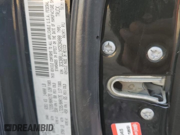 2019 Ram 3500 Big Horn with VIN 3C63RRLL1KG534000, listed as a Copart auction lot 50979625 with 96,952 mi miles and Clean Title. Bid and sale history available at carsss.com. Image 12.