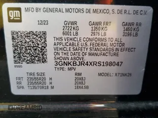 2024 Chevrolet Blazer LT z VIN 3GNKBJR4XRS198047, wystawiony jako Copart lot #78895594 z przebiegiem 11 041 mil mil oraz Szkoda całkowita • Salvage title. Historia ofert i sprzedaży dostępna na DreamBid. Obrazek 12.