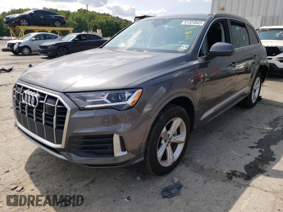 2020 Audi Q7 Premium Plus z VIN WA1LJAF74LD013460, wystawiony jako Copart lot #61324843 z przebiegiem 13 607 mil mil oraz . Historia ofert i sprzedaży dostępna na DreamBid. Obrazek 1.