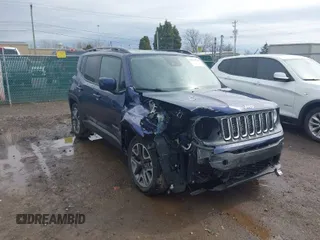 2018 Jeep Renegade Latitude with VIN ZACCJABB8JPG83883, listed as a IAAI auction lot 41940718 with 57,688 mi miles. Bid and sale history available at carsss.com. Image 1.