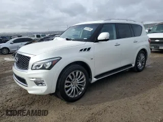 2015 Infiniti QX80 with VIN JN8AZ2NE5F9086991, listed as a Copart auction lot 51612985 with 108,567 mi miles and Salvage Title. Bid and sale history available at carsss.com. Image 1.