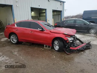 2021 Infiniti Q50 Luxe with VIN JN1EV7BR9MM752423, listed as a Copart auction lot 45055345 with 43,835 mi miles and Salvage Title. Bid and sale history available at carsss.com. Image 4.