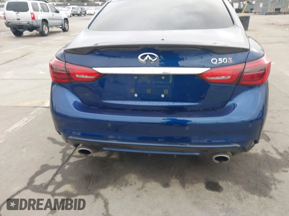 2020 Infiniti Q50 Red Sport 400 with VIN JN1FV7AP3LM630563, listed as a IAAI auction lot 42000146 with 63,327 mi miles and . Bid and sale history available at carsss.com. Image 16.