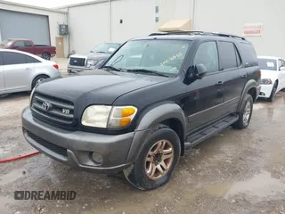 2003 Toyota Sequoia SR5 with VIN 5TDZT34A63S153440, listed as a IAAI auction lot 41928838 with 263,995 mi miles. Bid and sale history available at carsss.com. Image 2.