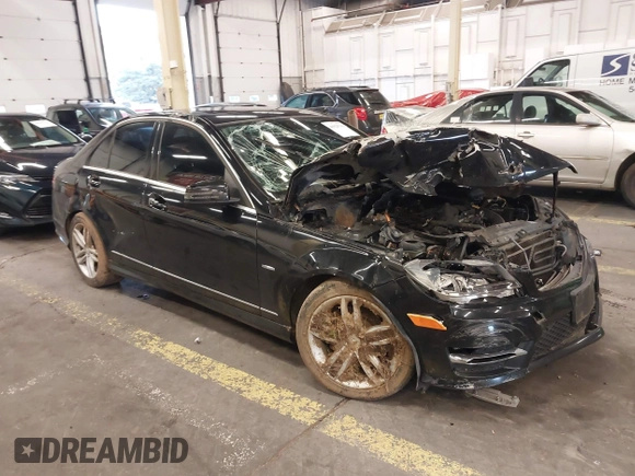 2012 Mercedes-Benz C-Class C 250 Sport with VIN WDDGF4HB7CA623260, listed as a IAAI auction lot 40928790 with 1 mi miles. Bid and sale history available at carsss.com. Image 1.