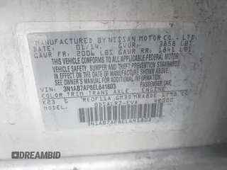2014 Nissan Sentra S with VIN 3N1AB7AP8EL641803, listed as a IAAI auction lot 41904006 with 111,064 mi miles and . Bid and sale history available at DreamBid. Image 9.