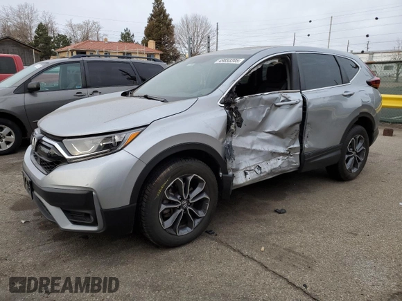 2020 Honda CR-V EX with VIN 7FARW2H59LE016354, listed as a Copart auction lot 49853205 with 53,100 mi miles and Salvage Title. Bid and sale history available at carsss.com. Image 1.