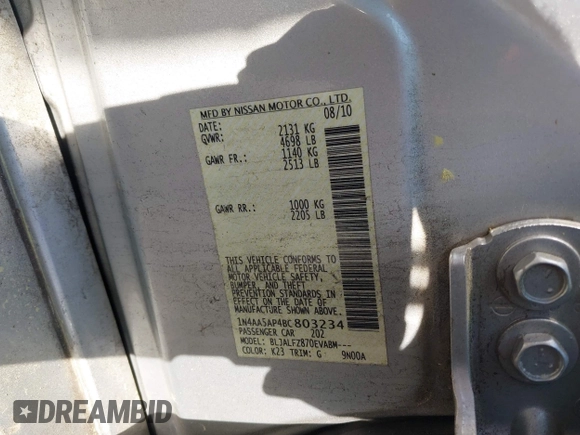 2011 Nissan Maxima SV z VIN 1N4AA5AP4BC803234, wystawiony jako IAAI lot #42012228 z przebiegiem 207 111 mil mil oraz . Historia ofert i sprzedaży dostępna na DreamBid. Obrazek 9.