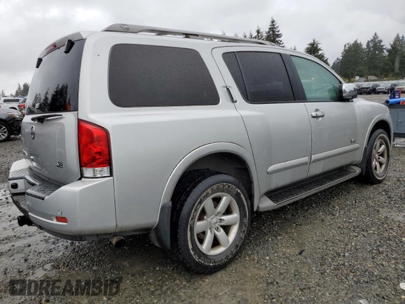 2008 Nissan Armada SE z VIN 5N1AA08C88N602607, wystawiony jako Copart lot #52255545 z przebiegiem 218 295 mil mil oraz Czysty tytuł • Clean title. Historia ofert i sprzedaży dostępna na DreamBid. Obrazek 3.